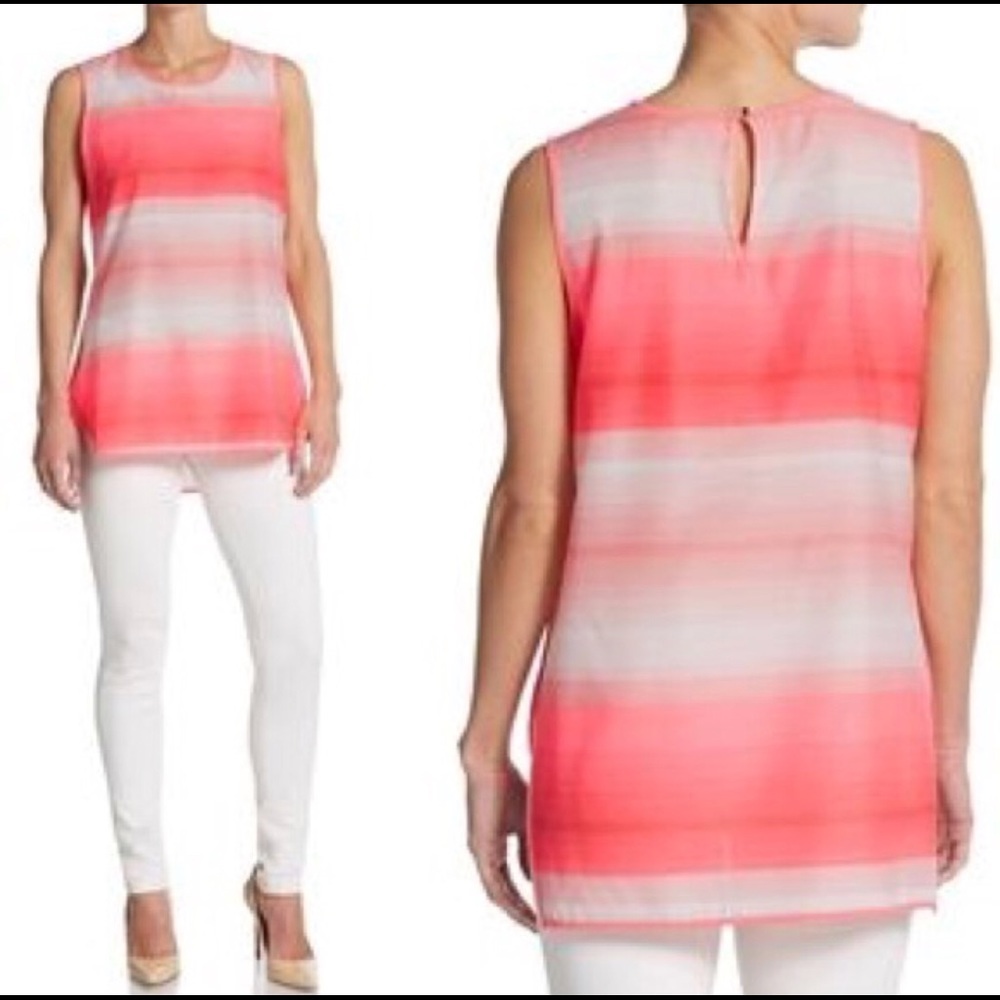 Ombré Striped Blouse Vince Camuto